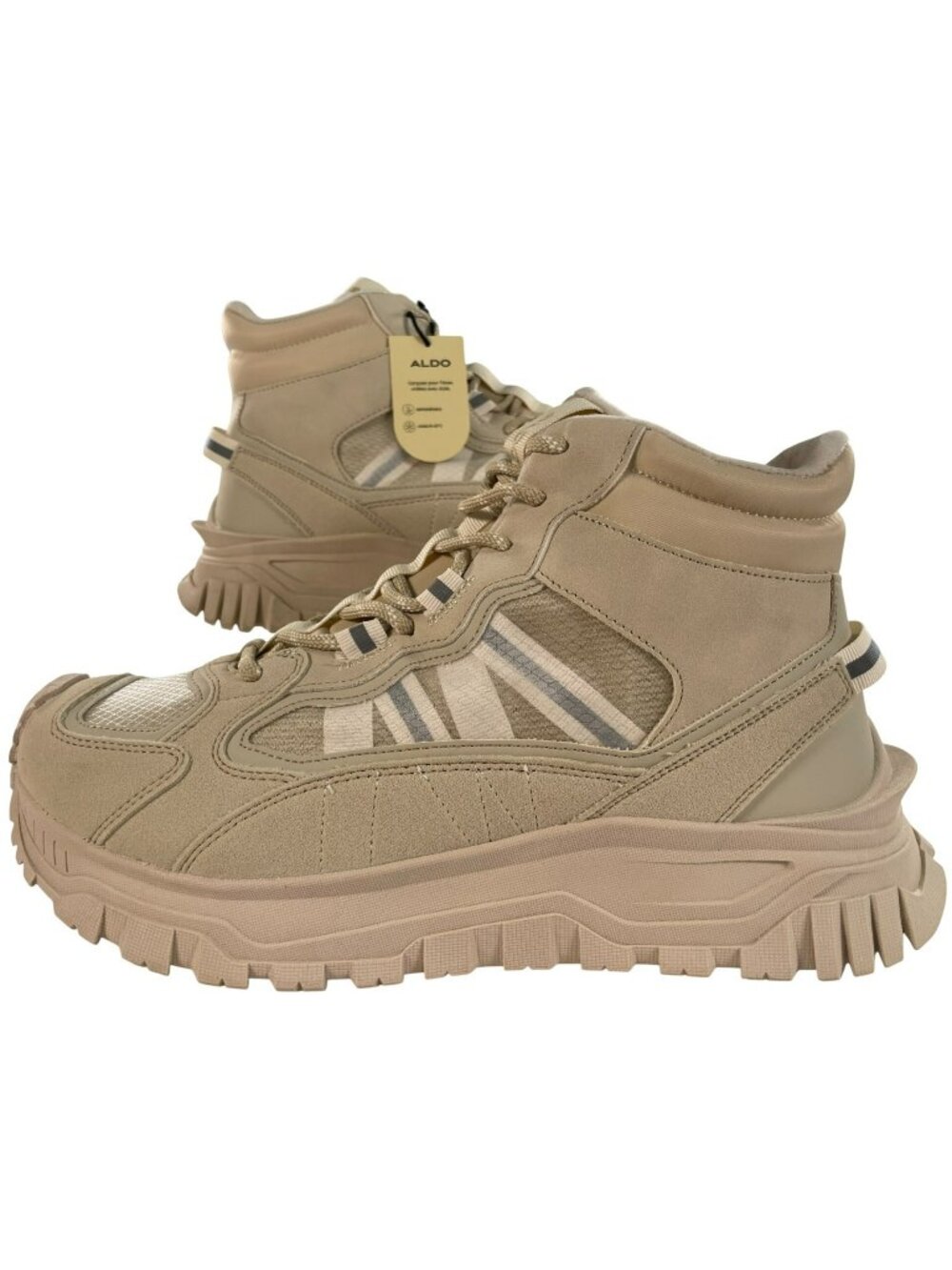 Aldo Lynx 260 Beige High-Top Sneakers Boots Faux Fur Lining Men's Sz 11 $150 NEW